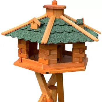 Krmítko pro ptáky - zelená střecha (ptačí budka )