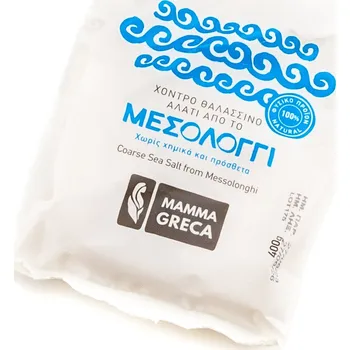 Koření Mamma Greca hrubá mořská sůl Messolonghi náhradní balení 400g