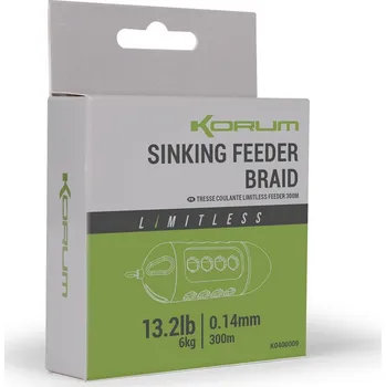 Korum Splétaná Šňůra Limitless Sinking Feeder Braid 300 m