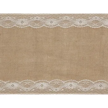 Santex Běhoun na stůl - Juta s krajkou