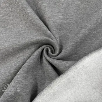Teplákovina počesaná MELANGE middle grey