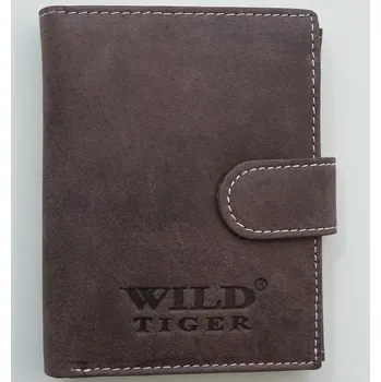 Peněženka Tmavěhnědá pánská kožená peněženka na výšku Wild Tiger (AM-28-072A)