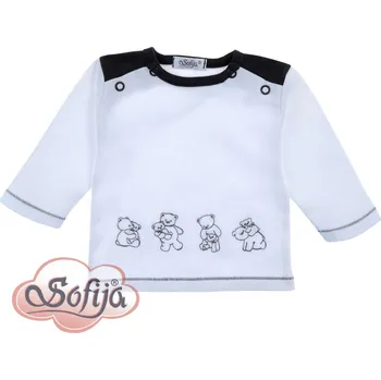 SOFIJA košilka/triko MADO s výšivkou bílé s modrou vel. 68cm