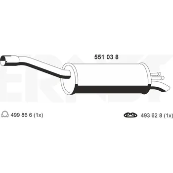 Tlumič výfuku Zadní tlumič výfuku ERNST 551038