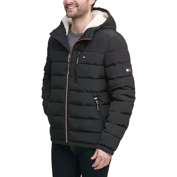 Tommy Hilfiger prošívaná zimní pánská bunda Sherpa černá XXL