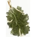 My Moldavite Zlatý přívěsek s přírodním vltavínem 9501