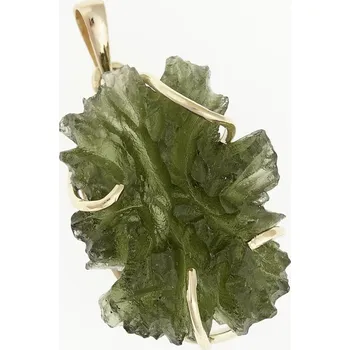 Přívěsek My Moldavite Zlatý přívěsek s přírodním vltavínem 9501 zlatá