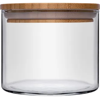 Dóza na potraviny Skleněná dóza Aline, 10,9x9,3 cm - průhledná/natur