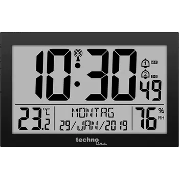Hodiny Technoline WS8016 rádiem řízené nástěnné hodiny digitální teploměr