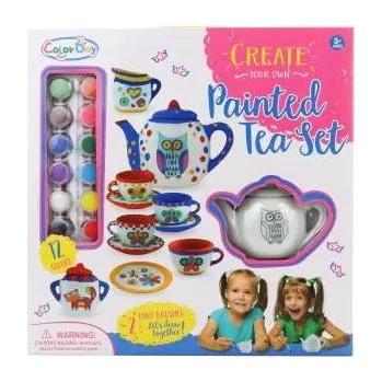 Dětská kuchyňka LAMPS Čajový porcelánový set zvířátka vybarvovací