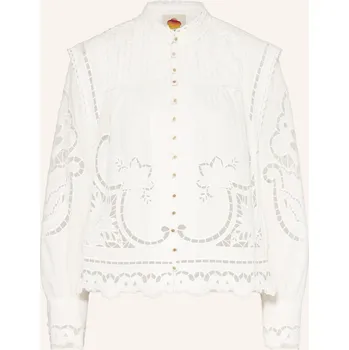 Dámská halenka Farm Rio Dámská Blůza Z Krajky S Otvory, bílá, 38