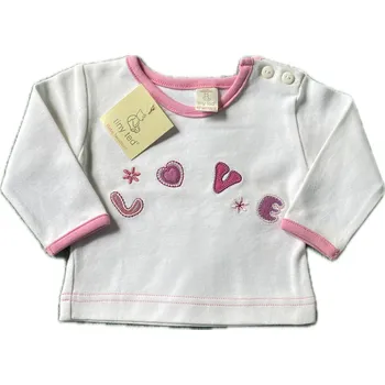 OSTATNÍ TINY TED Dětské tričko LOVE dlouhý rukáv bílé, růžový lem. vel. 56cm (0-3m)