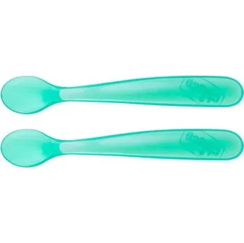 dětská jídelní sada CHICCO Lžička silikonová 2 ks modrá 6m+