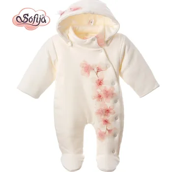 Kojenecký overall SOFIJA Overal zateplený OLENA smetanový s růžičkami vel. 74cm