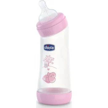 Kojenecká láhev CHICCO Láhev Angled polypropylen 250ml,k.d./1d - veverka růžová
