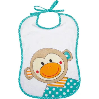 Bryndák FASHY BABY FASHY Froté bryndák na zavázku OPICE bílý, zelený lem