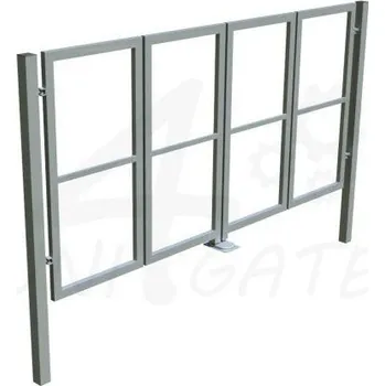 brána Skládací dvoukřídlá brána vč. sloupků - 5000 x 1500 mm