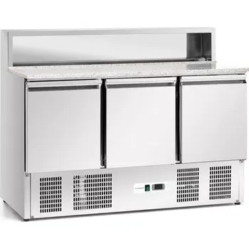 Pec na pizzu Třídveřový chladicí vozík na pizzu s horní částí FORGAST FG07203