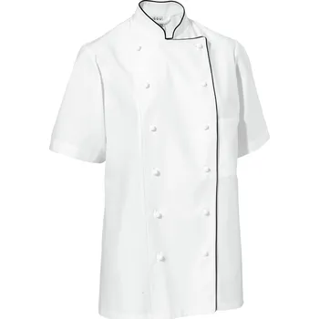 Gastro oděv Dámský kuchařský rondon Aila bavlněný s polovičním rukávem s barevným lemováním