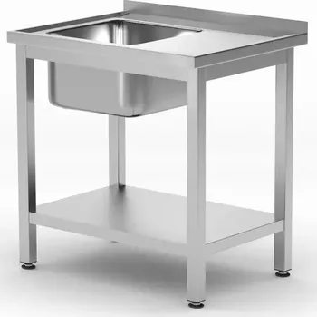 Jídelní stůl Stůl s umyvadlem a policí, 80x60x85 cm | HENDI 812495