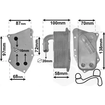 Chladič motoru Olejový chladič, motorový olej VAN WEZEL 37013712