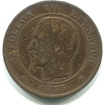 FRANCIE. 10 centimes 1855/K.