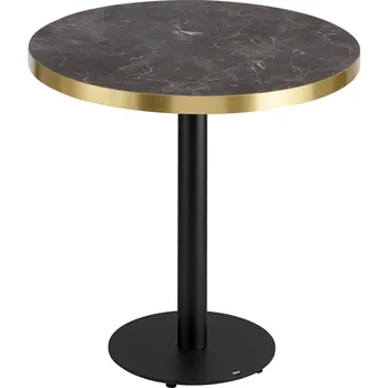 Konferenční stolek Stůl Marvani, 80x75 cm - černá/zlatá (černá podnož)