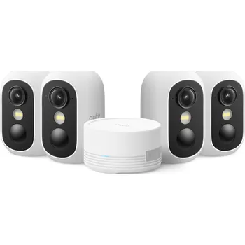 IP kamera Venkovní kamera Anker eufy C35 (sada 4ks+jednotka HomeBase Mini) 1080p bílá