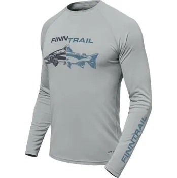 cyklistický dres FINNTRAIL Finntrail Longsleeve Wave Fish Grey - M