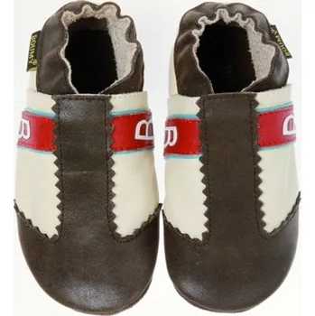 Capáčky BOUMY APPLIQUE Vinetou BROWN kožené capáčky hnědé (17/S)