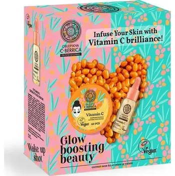 Kosmetická sada Glow Boosting Beauty pleťový set Natura Siberica Oblepikha C-Berrica 2 ks