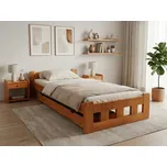 Postel Naomi zvýšená 90 x 200 cm, olše Rošt: S laťkovým roštem, Matrace: Matrace Coco Maxi 20 cm