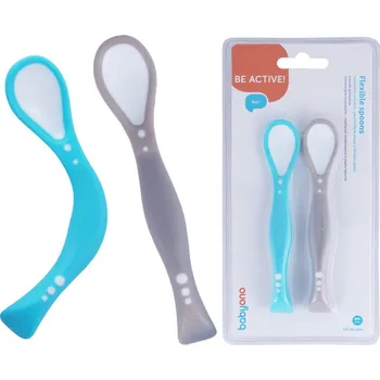 BABYONO BABY ONO Elastické lžičky 2ks GREY šedá+modrá
