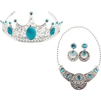 Náhrdelník TEDDIES Princess Sada krásy plast korunka, náhrdelník a naušnice