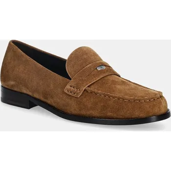 Dámské mokasíny Semišové mokasíny Tory Burch Classic Penny Loafer 178119.200 hnědá 88X, EUR 41