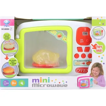 Dětská kuchyňka LAMPS Mikrovlnka na baterie + pečené kuře (bílo-zelená)