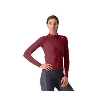 cyklistický dres Castelli dámský dres Espresso Thermal Deep Bordeaux - L