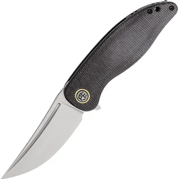 kapesní nůž Petrified Fish PFP06 Simum Satin K110 Černá Micarta PFP06DMS