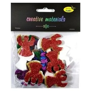 Set školních potřeb Aniołki z pianki brokatowej kolorowe ok 50szt