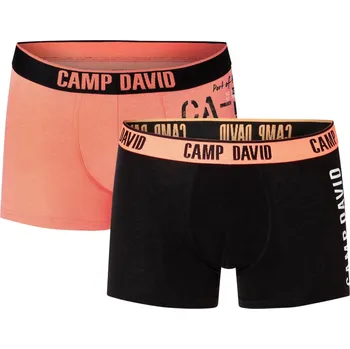 Boxerky Camp David Pánské boxerky, 2 kusy (oranžová/černá, L)