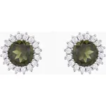 My Moldavite Stříbrné náušnice s vltavíny a zirkony 141