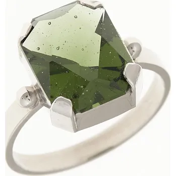 Prsten My Moldavite Stříbrný prsten s vltavínem 006-12087 53.5 mm
