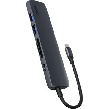 USB hub Hub Epico 6in1 Aluminium Hub 8K s USB-C konektorem - temně inkoustový