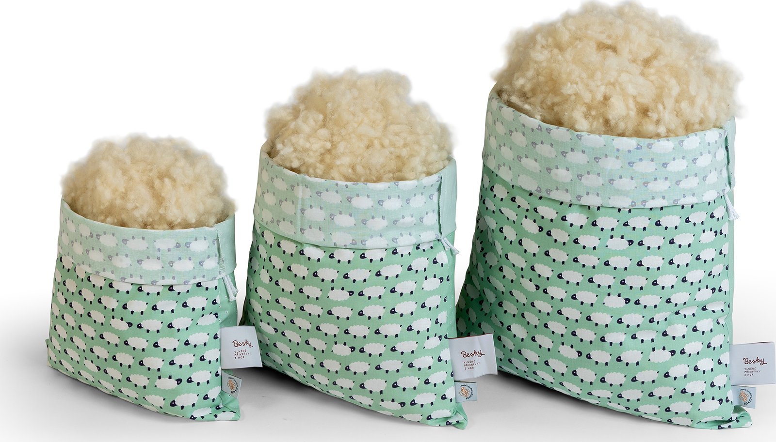 Vlněné kuličky Besky Premium na doplnění polštáře Hmotnost: 100 gramů