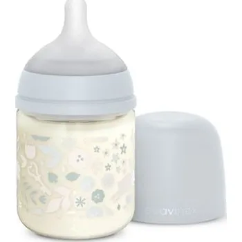 Kojenecká láhev SUAVINEX | Láhev sklo WONDERLAND 120 ml fyziologická SX PRO +0 SF - LIBERTY MODRÁ