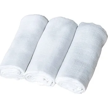 látková plena MATĚJOVSKÝ Bavlněné BAMBUSOVÉ pleny 70x70cm 3 ks BÍLÉ