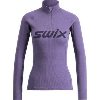 Dámské termo spodní prádlo SWIX RaceX Merino Half Zip, dlouhý rukáv, dámské triko, Dusty Purple Velikost: S