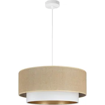 Lustr na lanku SARTA 1xE27/60W/230V bílá/juta