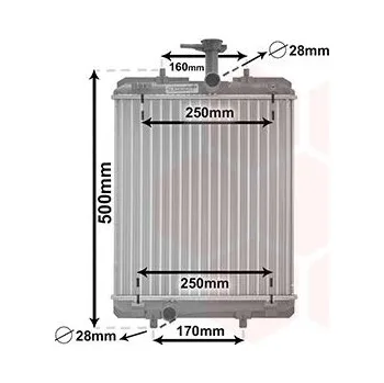 Chladič motoru Chladič, chlazení motoru VAN WEZEL 53002363