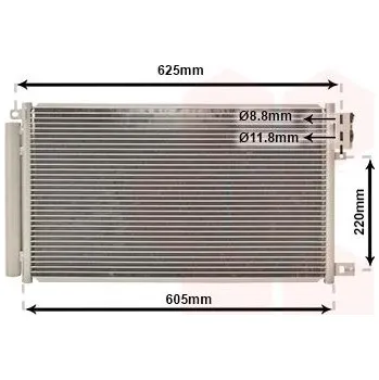 Výparník klimatizace Kondenzátor, klimatizace VAN WEZEL 01005115